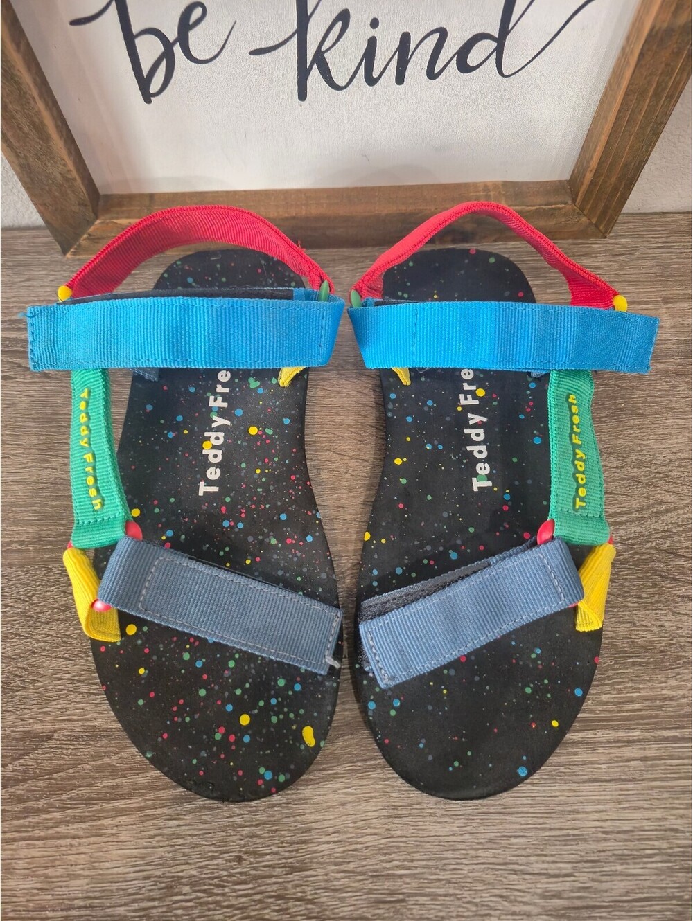 Teddy Fresh Multicolot Strap Sandals Size 7 - Picture 3 of 4